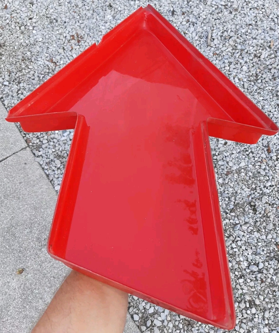 VINTAGE SUNOCO GAS STATION SIGN ORIGINAL RED ARROW POINT 1 PIECE MONTICELLO IN.
