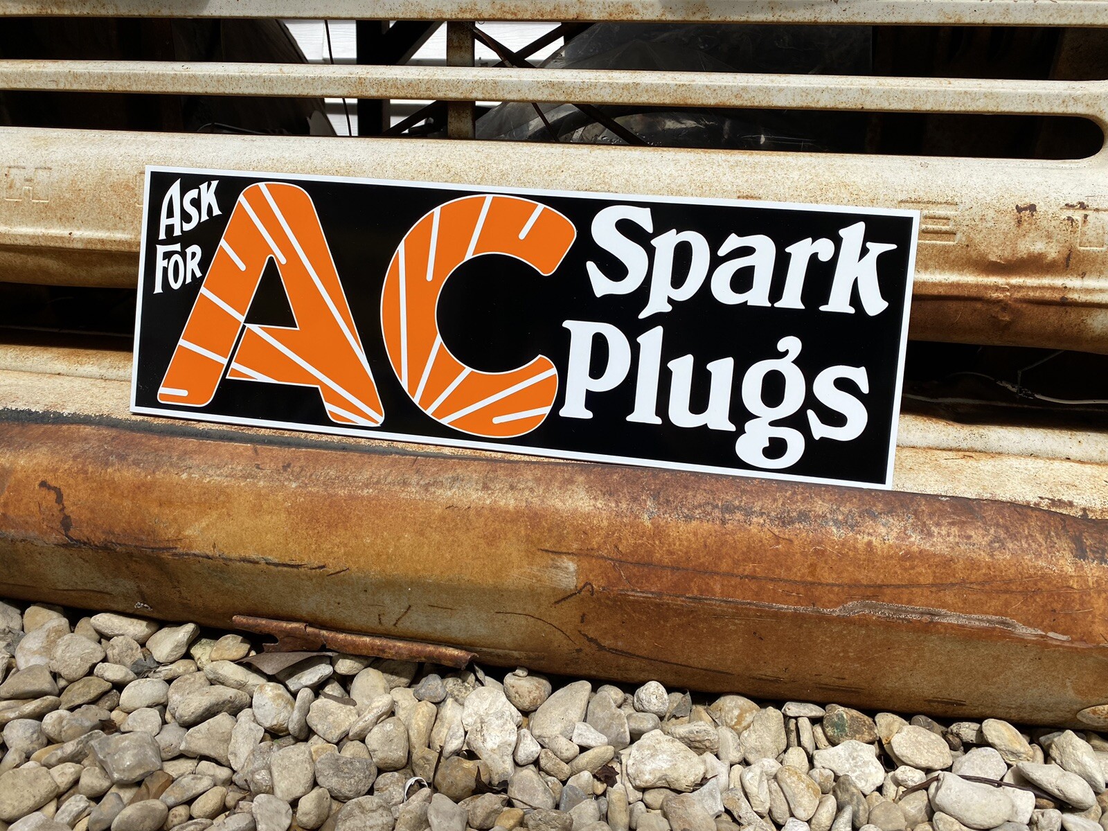 Antique Vintage Old Style AC Spark Plug Sign