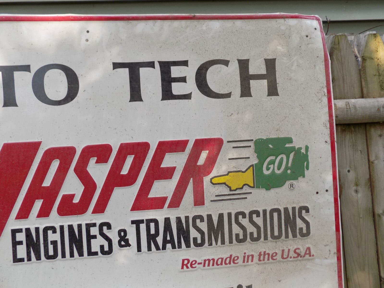 Vintage Jasper Engines & Transmissions Embossed Metal Sign