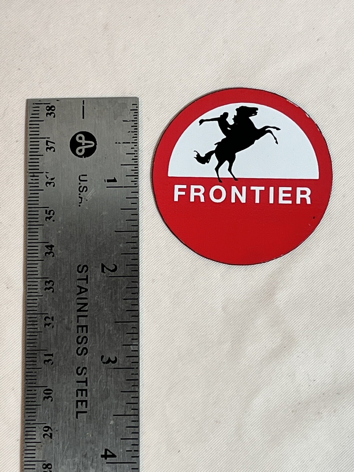 VTG FRIDGE MAGNET ANTIQUE GAS & OIL FRONTIER RARIN’ TO GO GASOLINE 2”