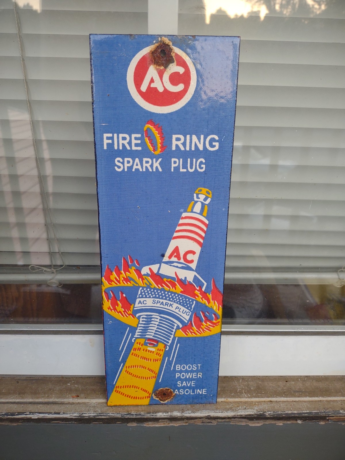 Vintage Rare Spark Plug Sign – AC Service Station Gas Oil Porcelain Metal Sign