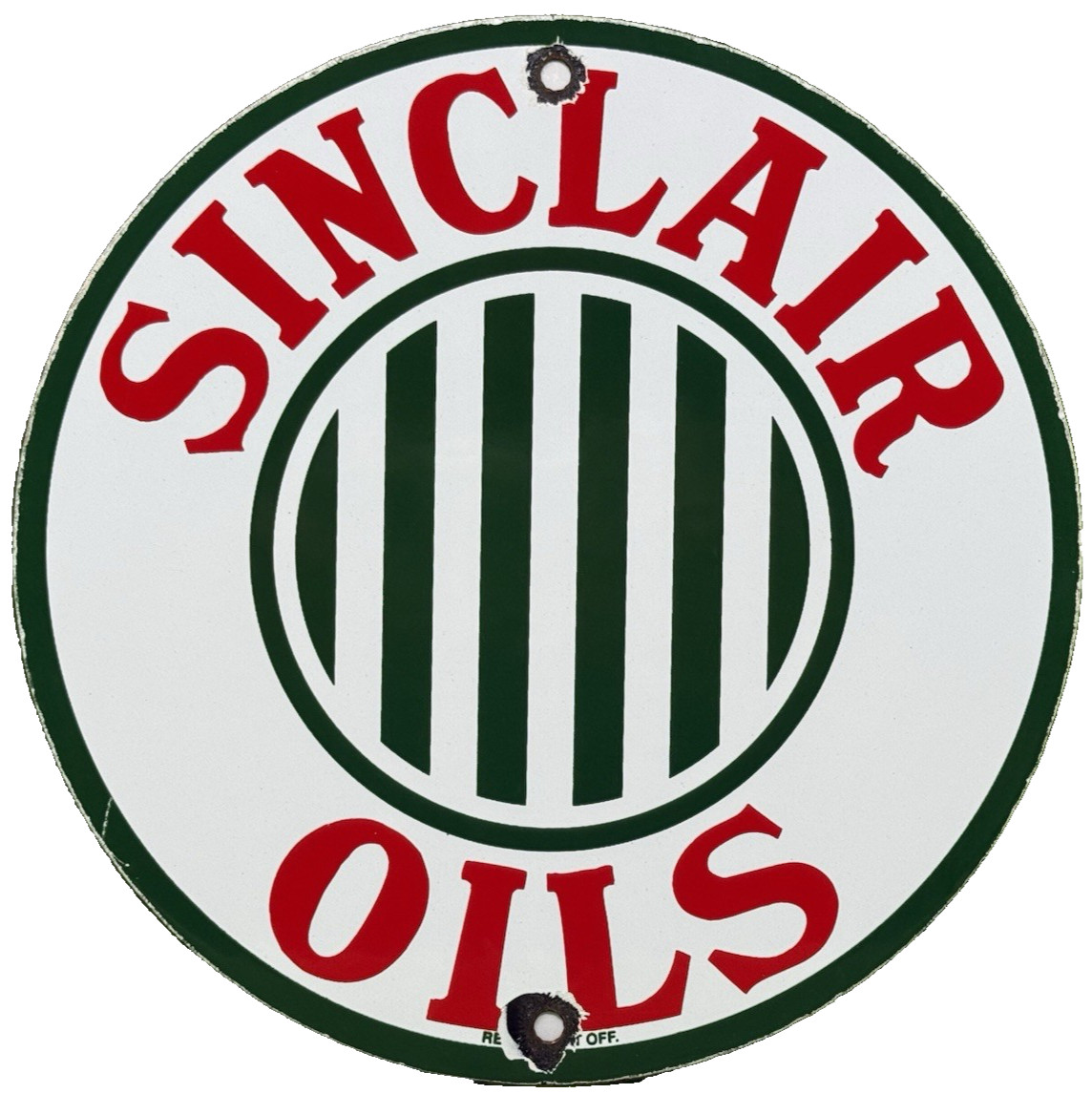 VINTAGE SINCLAIR MOTOR OILS PORCELAIN SIGN GAS STATION PUMP PLATE GASOLINE DINO