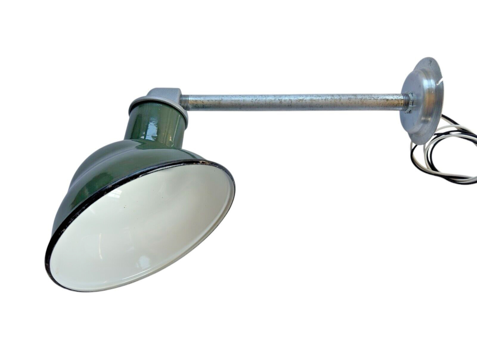 1930’s Multi 8″ Green Porcelain Industrial Sign Gas Station Vintage Pole Light