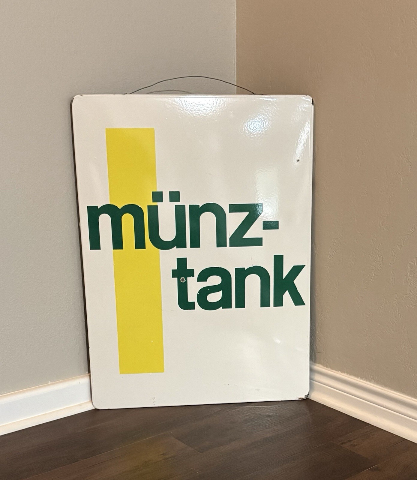 Vtg (1960s) German (Enamel) British Petroleum (BP) “Münztank” Advertising Sign