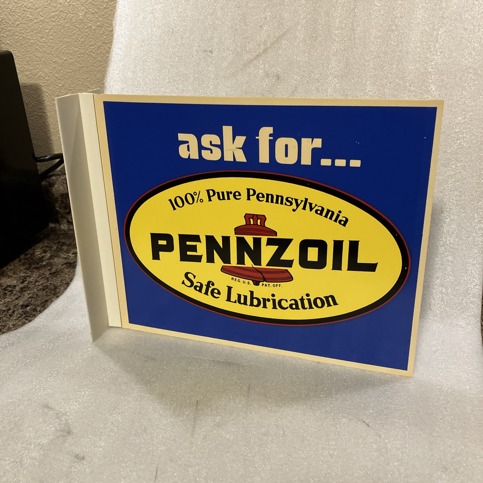 VINTAGE SIGN VINTAGE PENNZOIL STORE DEALER SIGN ASK FOR PENNZOIL Double Sided
