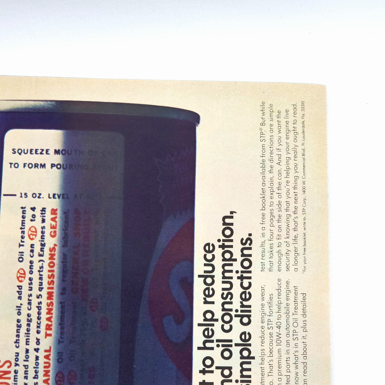 STP Vintage Print Ad Oil Can Promo Art Garage Decor 1970s Advertising Car Craft