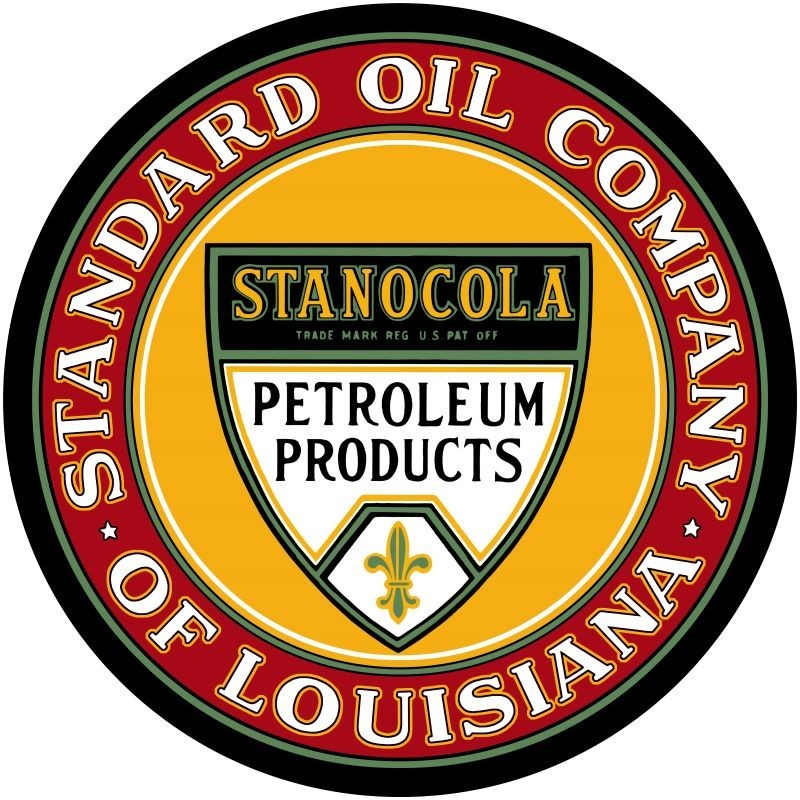 Standard Oil Company of Louisiana, STANOCOLA NEW METAL SIGN: 12″ Dia. Round