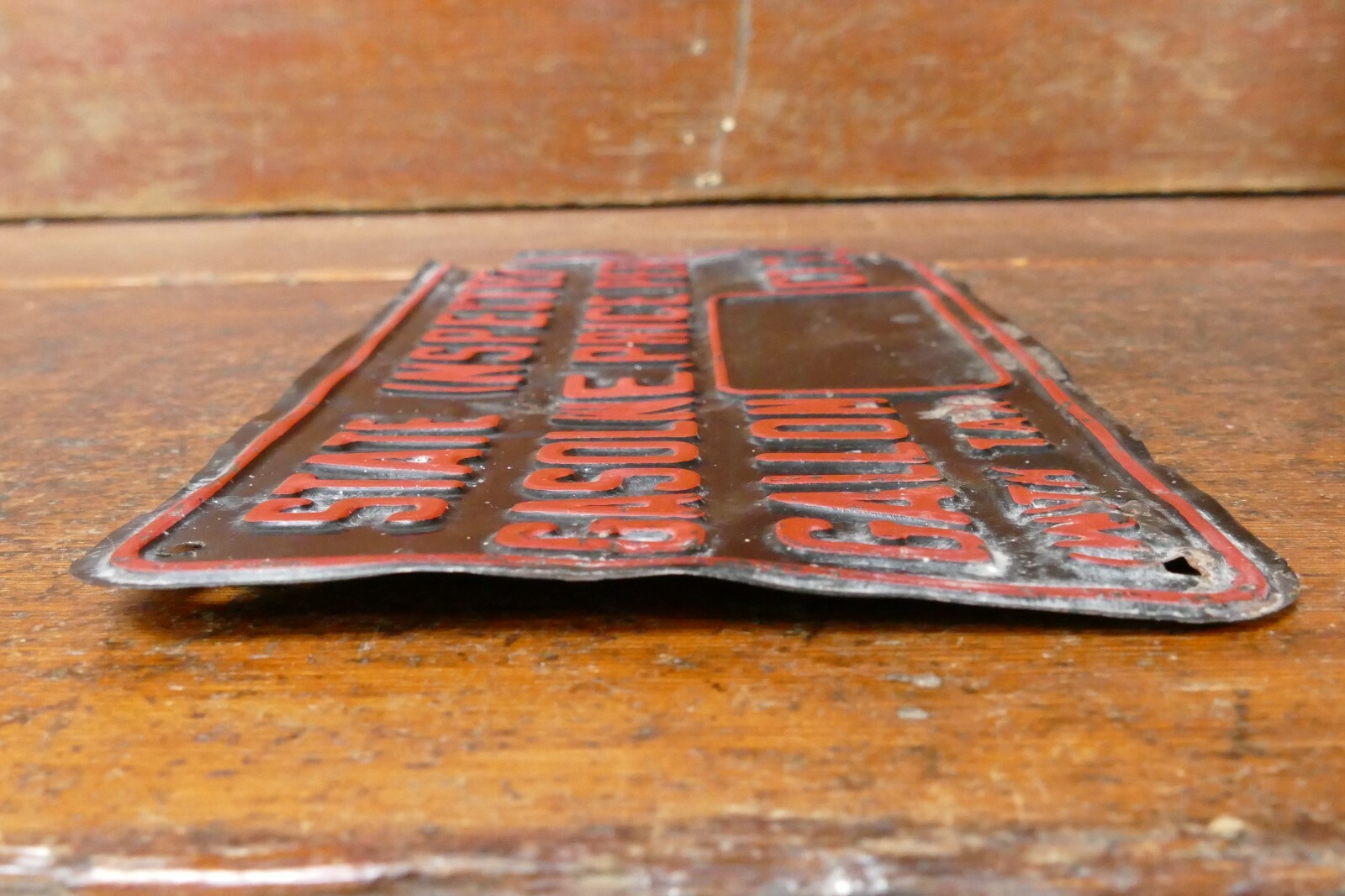 Vintage 1920s/1930s Gas w/ Tax SIGN Pump Plate Price Gas Service Station Tag