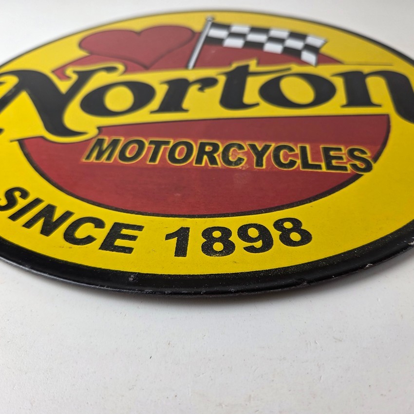 Vintage Norton Motorcycles Sign – Porcelain Automobiles Mechanic Gas Pump Sign