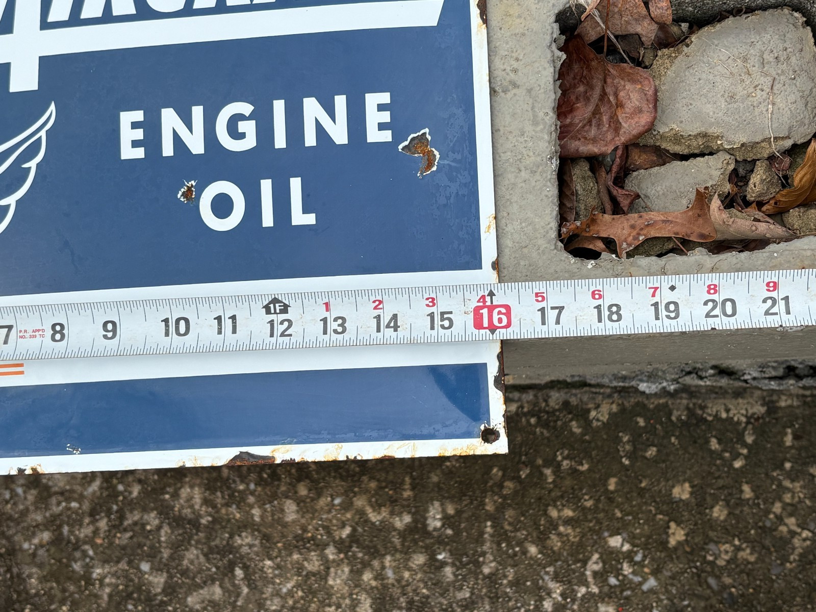 “GULF AIRCRAFT ENGINE OIL” PORCELAIN SIGN, (16″x 13″) GOOD COND, GREAT SIGN