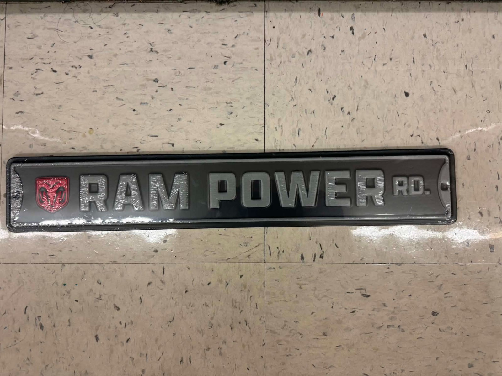 Ram Power Street Metal Sign Raised Letters 18 By 3 inch Garage Shop