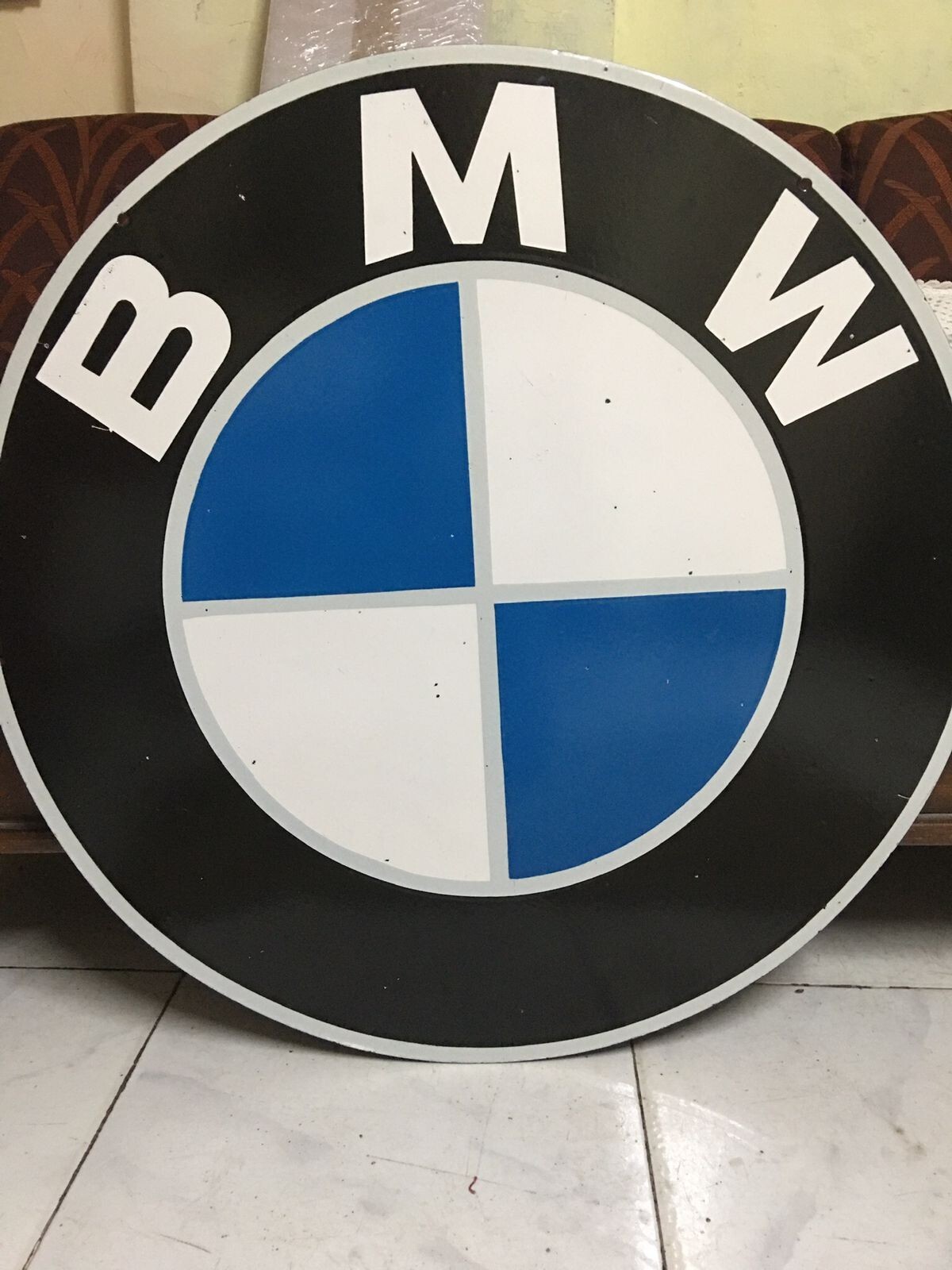 BMW Pure Porcelain Enamel Heavy Metal Sign 30 Inches Double Side