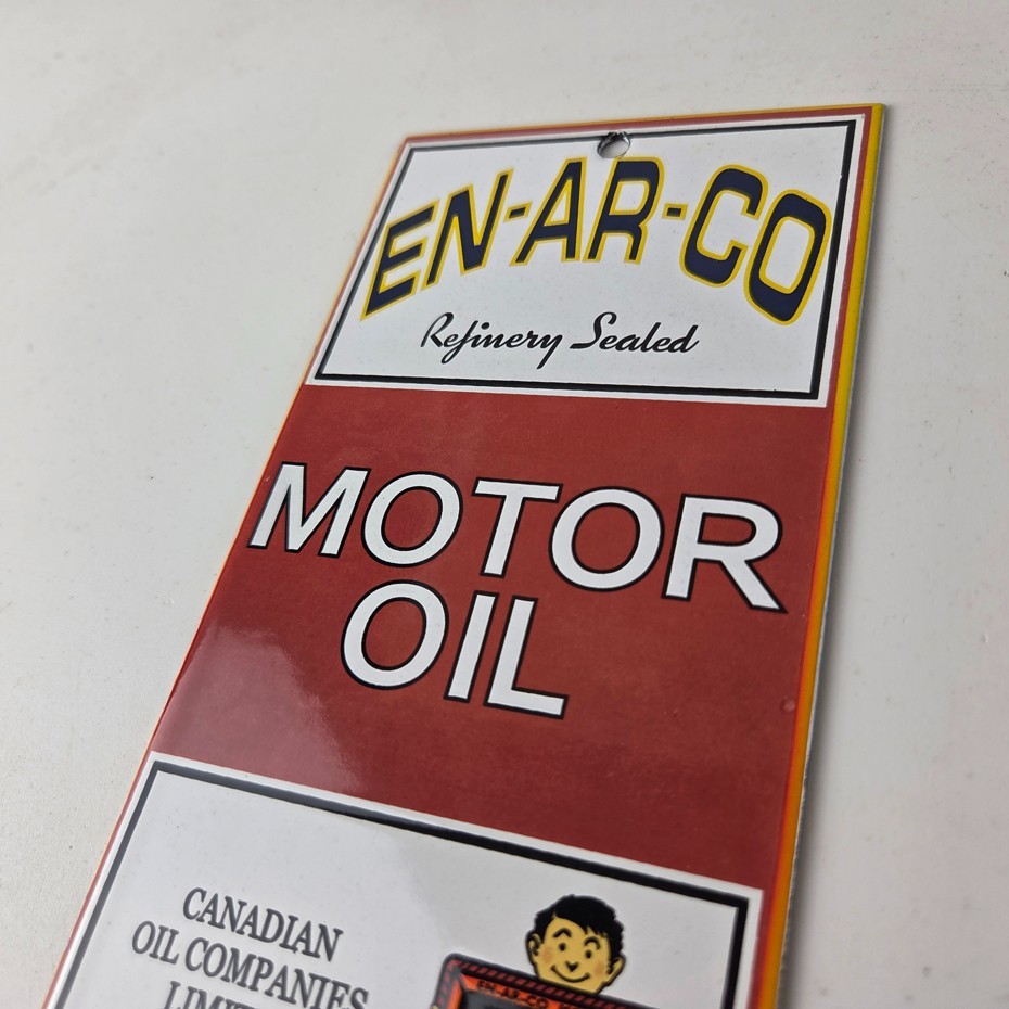 Vintage White Rose Gasoline Sign – ENARCO Canada Service Station Gas Pump Sign