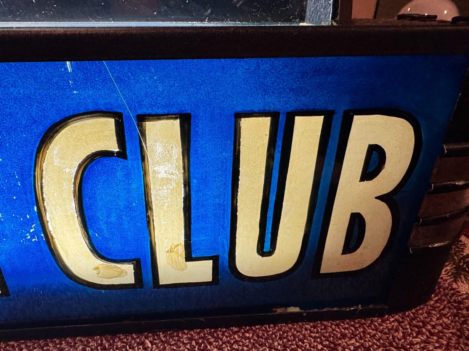 Vintage 1940s PASTIME CLUB Champion Spark Plug Art Deco Clock Light