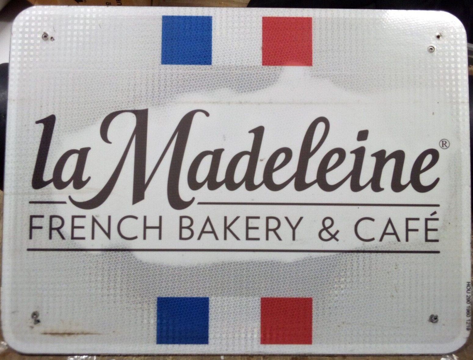 ADVERTISING HWY EXIT SIGN 18X24 MADELEINE FRENCH BAKERY TROPICAL SMOOTHIE 4W