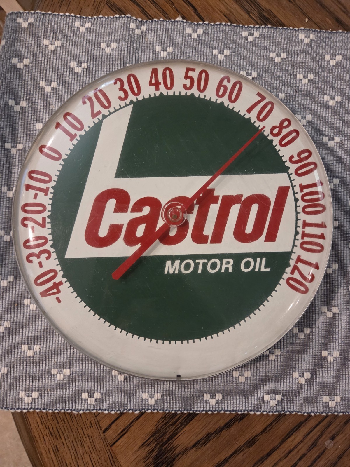 Vintage Castrol Motor Oil Thermometer Garage Wall – No Glass – USA Made – A4