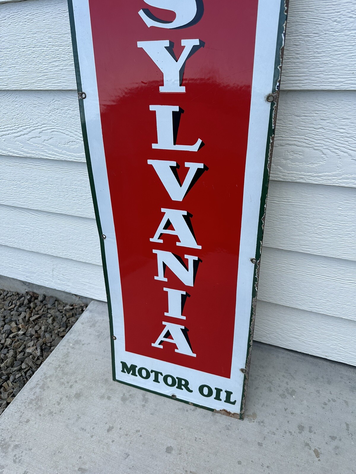 Sinclair Pennsylvania Motor Oil 5’ Vertical Porcelain Sign