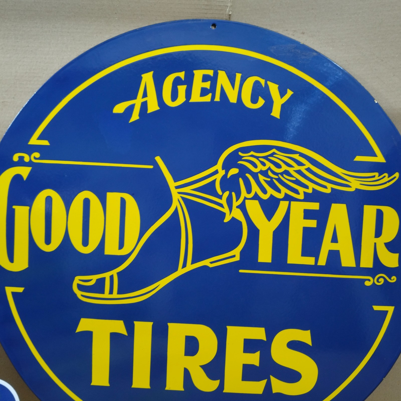Good year Tires porcelain Enamel Sign 30 x 30 Inches 1 Sided