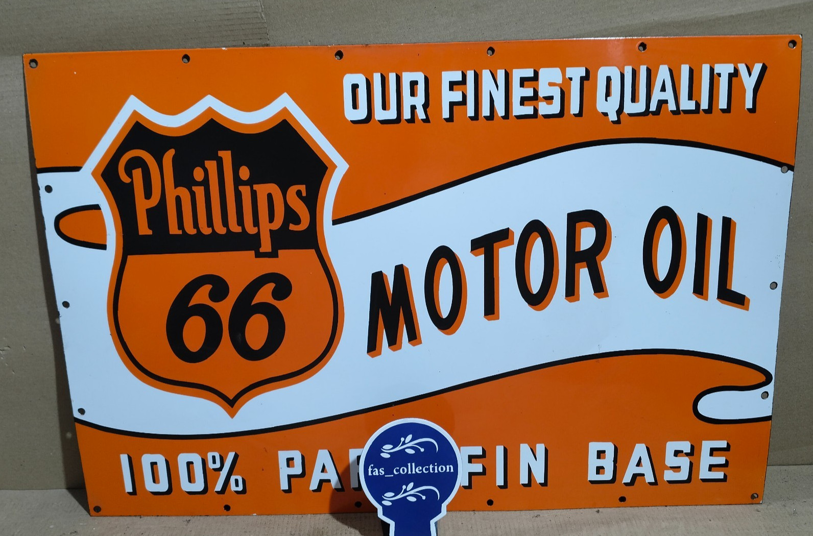 Phillips 66 Motor Oil Porcelain Enamel Sign 36 x 24 Inches 1 Sided