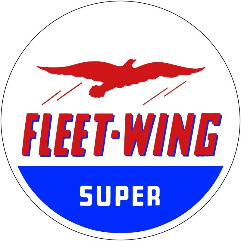 Fleet Wing Super Gasoline NEW Sign: 18″ Dia. Round USA STEEL XL- 4 LBS