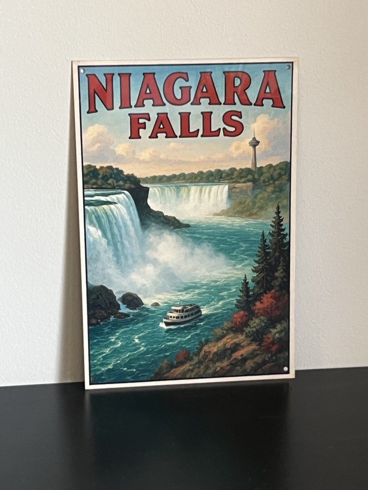 Niagara Falls New York Vintage Postcard Style Metal Sign Advertising