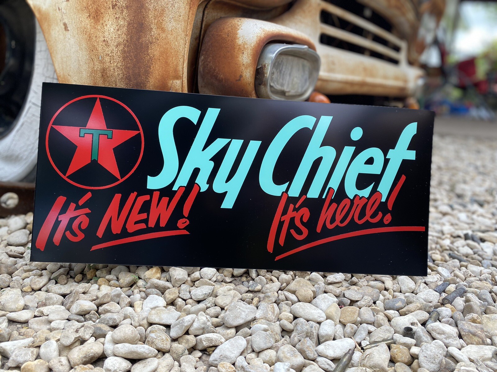 Antique Vintage Old Style Texaco Sky Chief Service Station Sign!