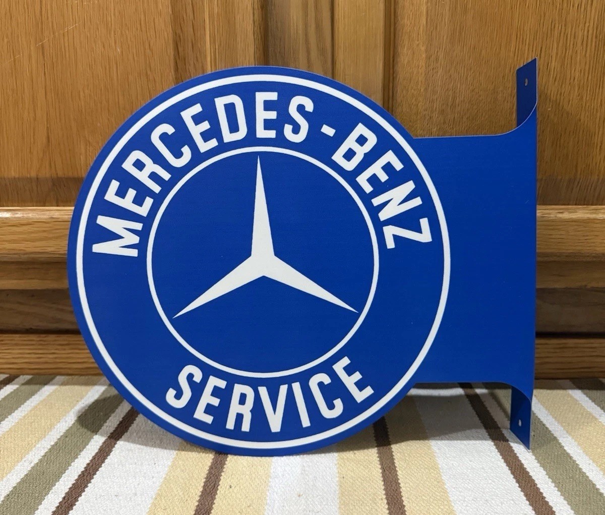 Mercedes Benz Service Flange Sign AMG Double Sided Vintage Style Wall Decor