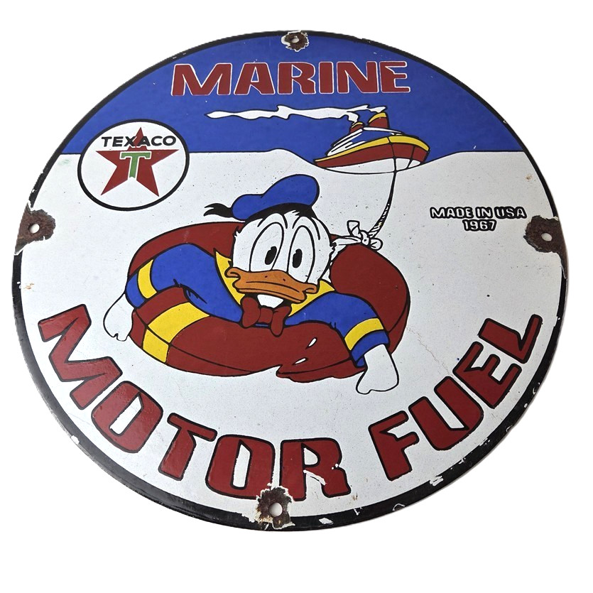 Vintage Gasoline Sign – Texaco Gas Motor Fuel Service Gas Pump Porcelain Sign