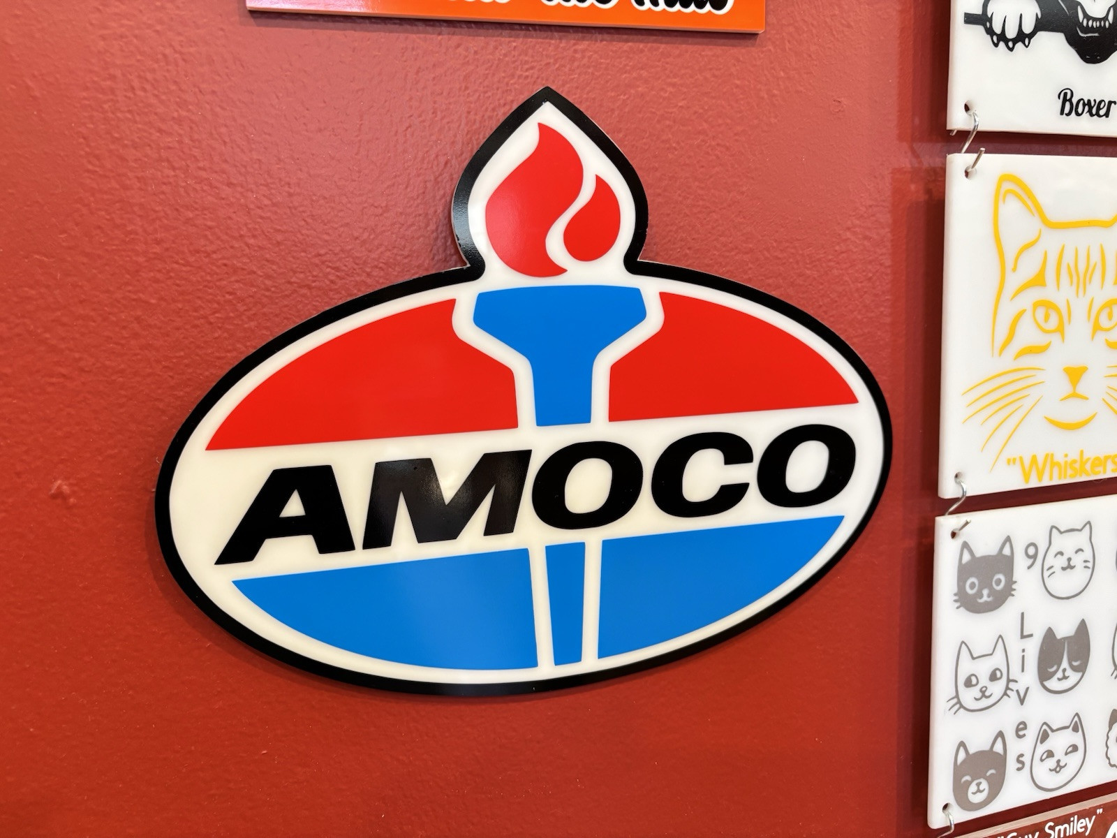 Handmade Amoco Acrylic & Vinyl Sign NOT Cheap Tin/NO Crummy Printing! Oil & Gas