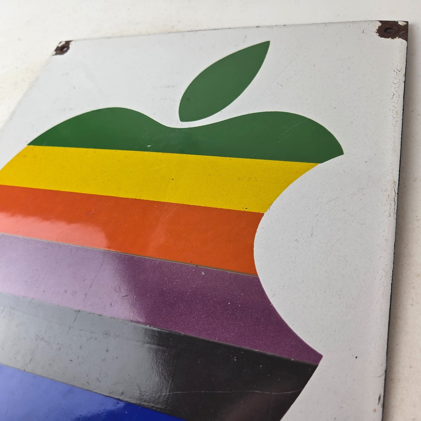 Vintage Apple Computers Sign – Authorized Dealer Service Gas Porcelain Sign