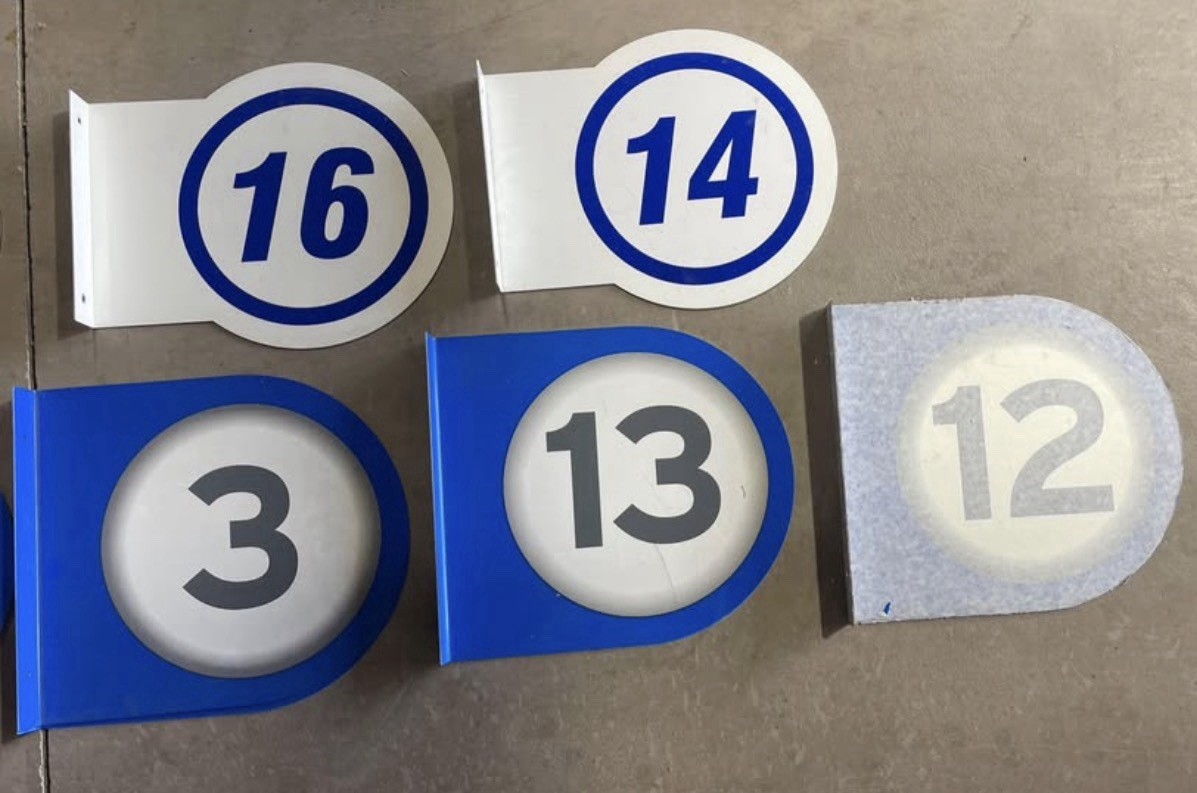 Brand New Gas Station Gas Pump Pole Number Signs. Shell Arco Gulf You Choose #