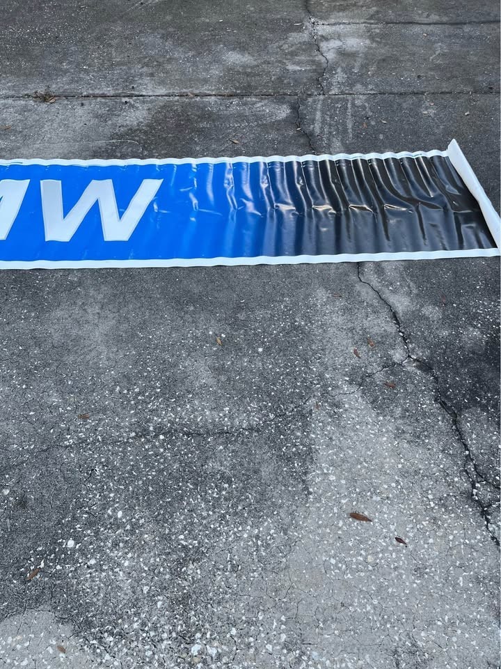 BMW DEALERSHIP DOUBLE SIDED PRE-OWNED PRE-CUT BANNER 130”x27” READ DESCRIPTION