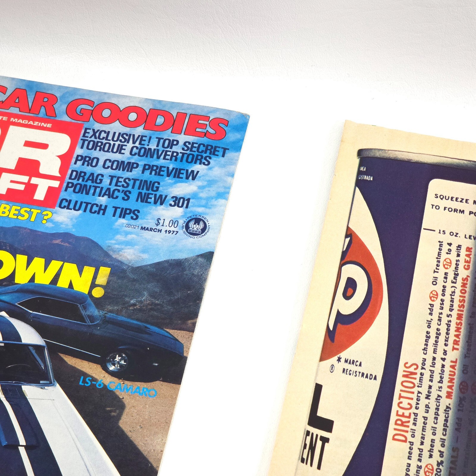 STP Vintage Print Ad Oil Can Promo Art Garage Decor 1970s Advertising Car Craft