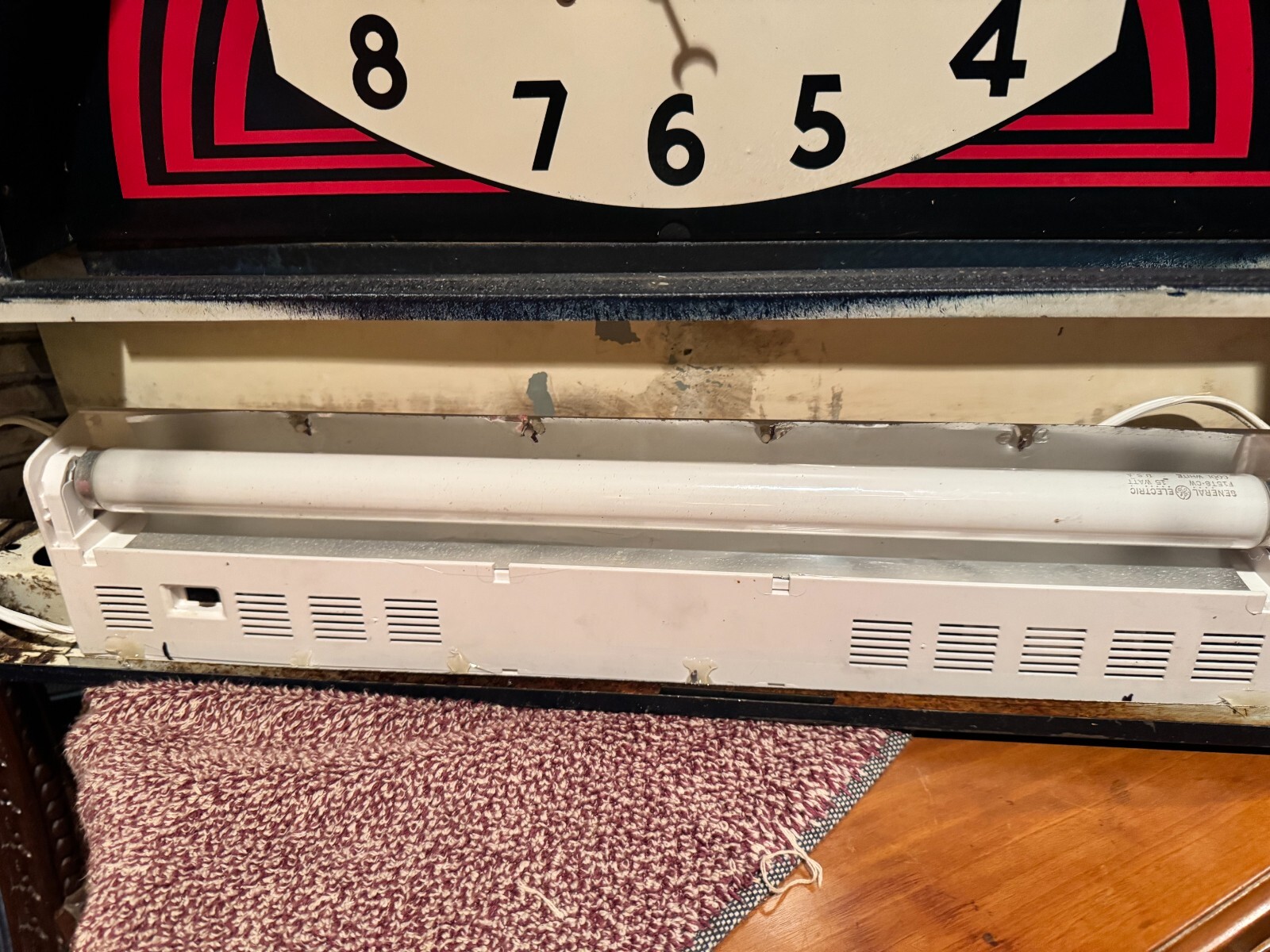 Vintage 1940s PASTIME CLUB Champion Spark Plug Art Deco Clock Light