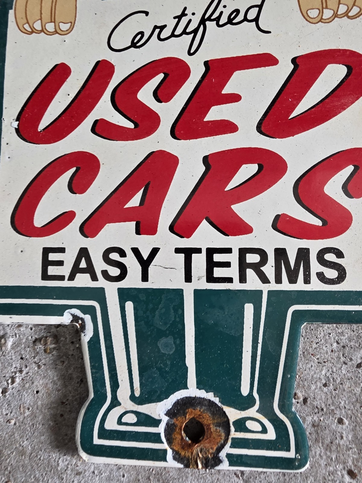VINTAGE CERTIFIED USED CARS PORCELAIN SIGN GAS MOTOR OIL AUTO SALES 10″ X 6″.