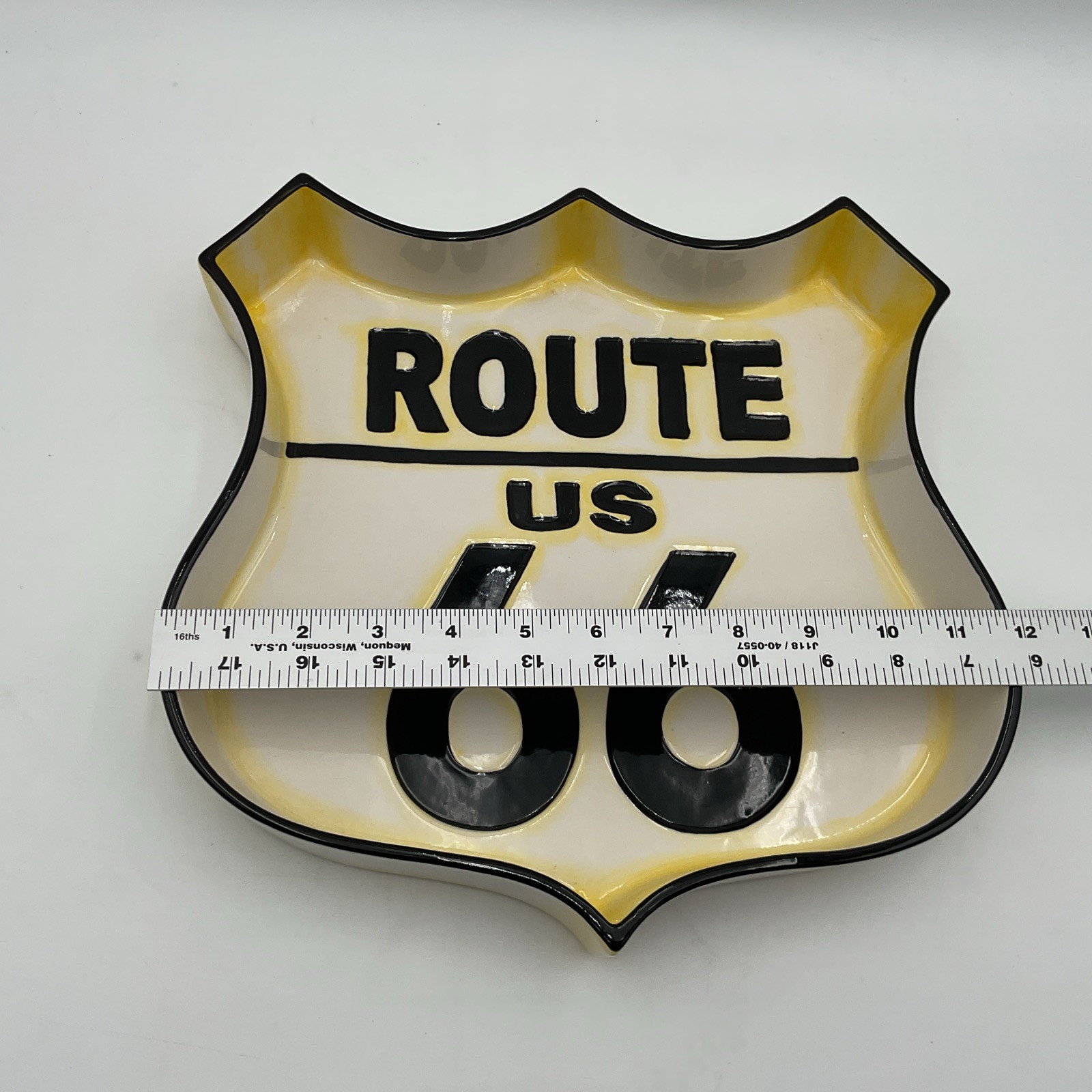 US Route 66 Highway Sign Ceramic Serving Dish Bowl