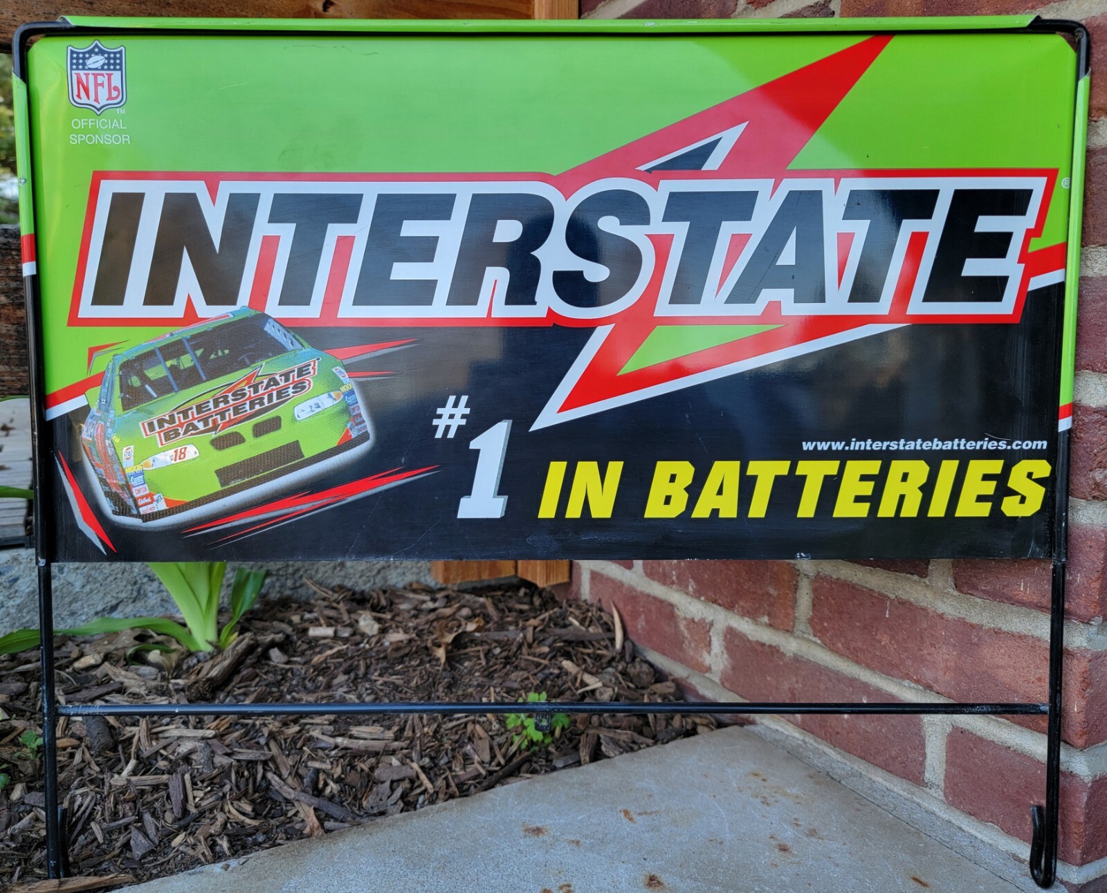Interstate Batteries Metal Rack Topper Sign Gas Oil Advertising Garage Mancave