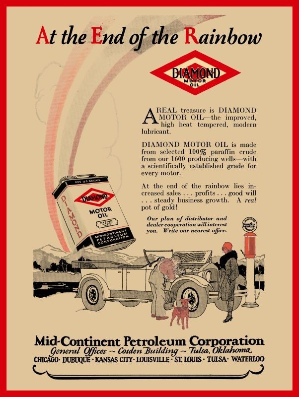 1927 Mid Continent Petroleum, Tulsa DIAMOND Motor Oil NEW METAL SIGN: 12×16″