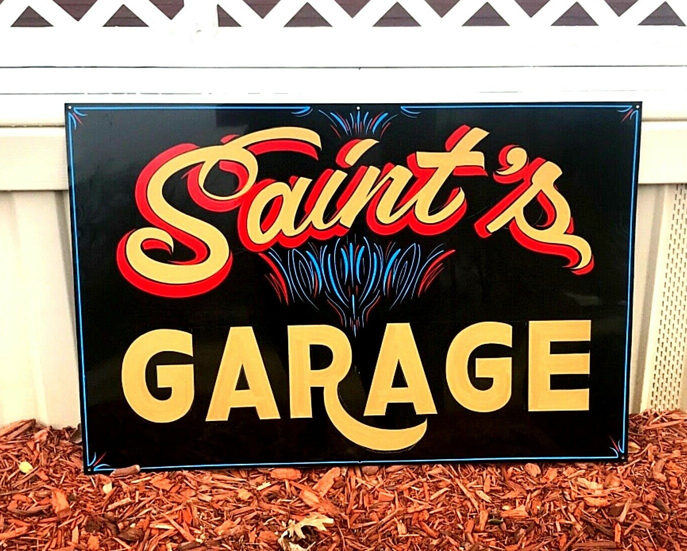 18X36 PERSONALIZED ADVERTISEMENT SHOP HAND PAINTED Hot Rod SHOP SIGN Pinstriped