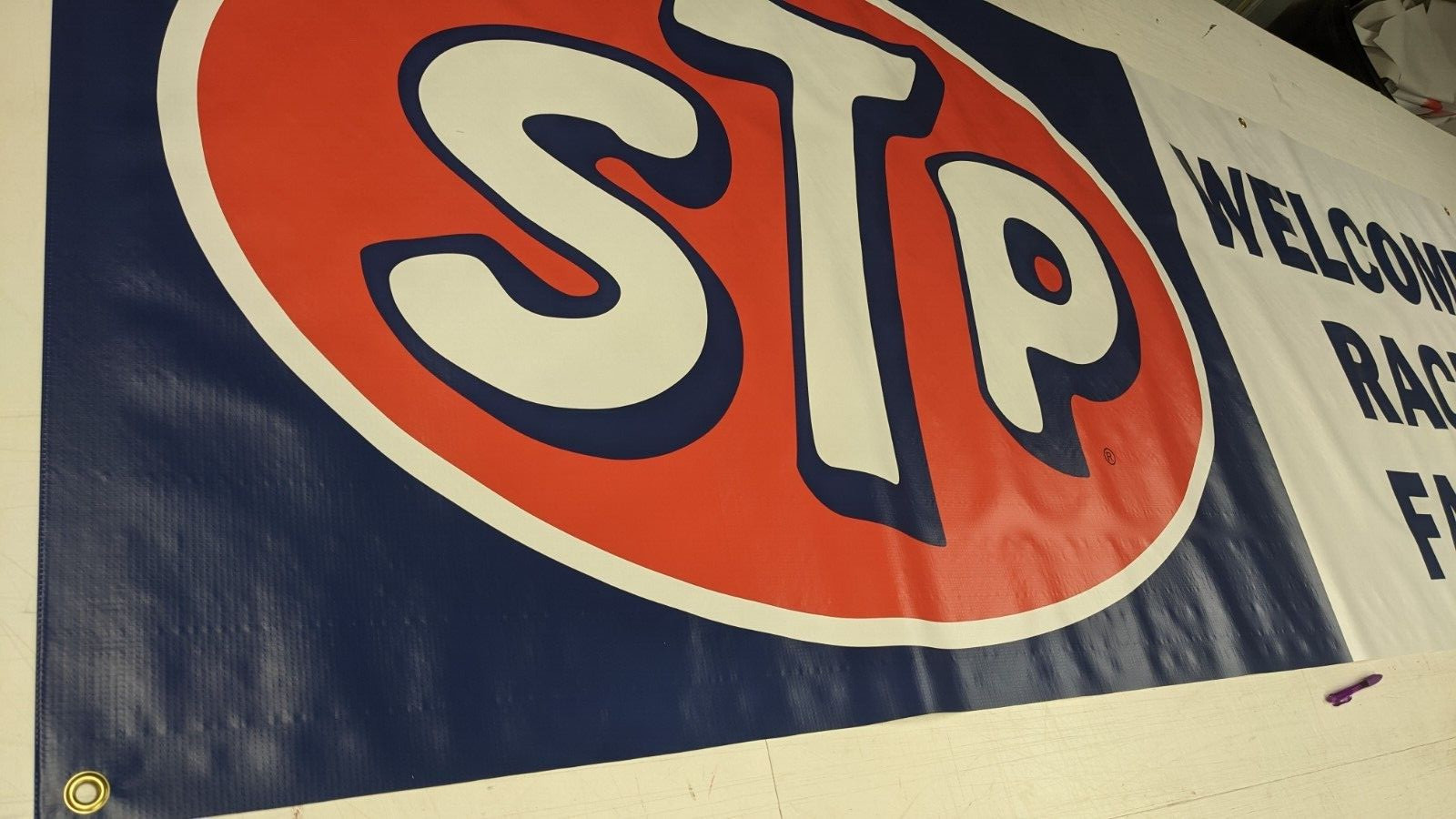 STP Oil Vintage Style Promo Banner WELCOME RACE FANS Smokey & the Bandit Prop
