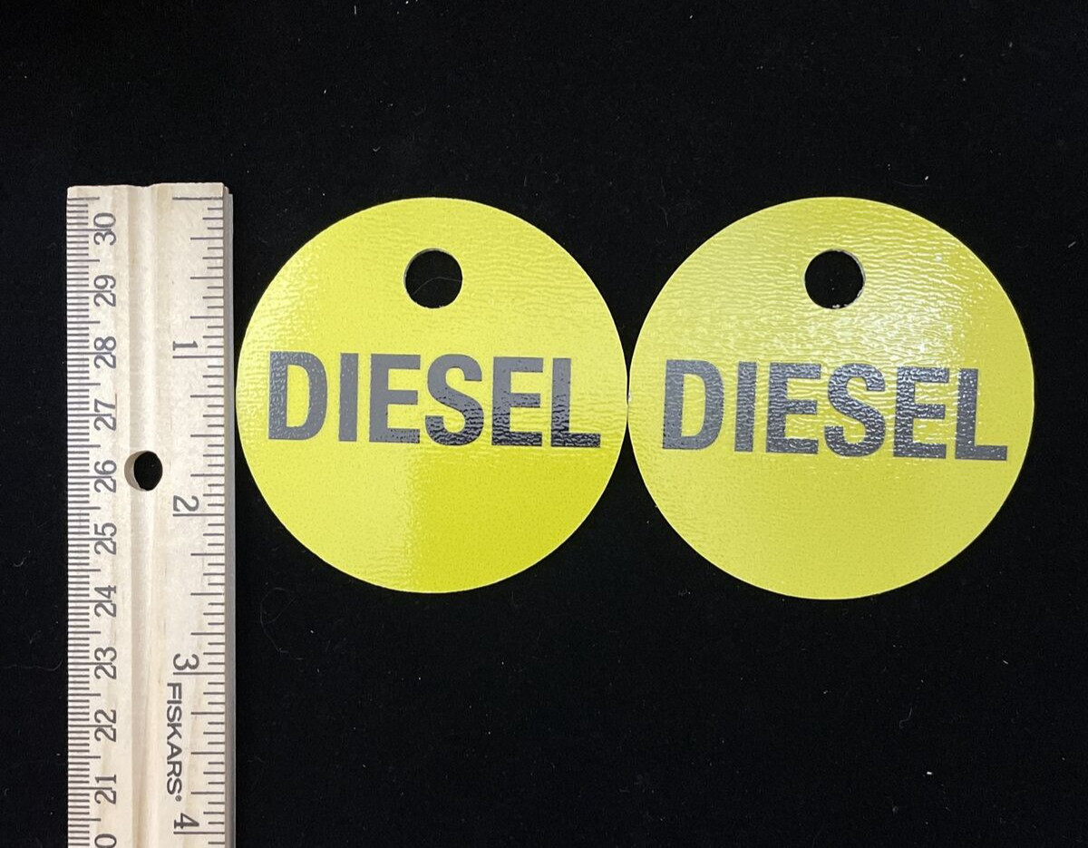Set of 2- Diesel Gasoline ALUMINUM TAGS Gasoline NWOT