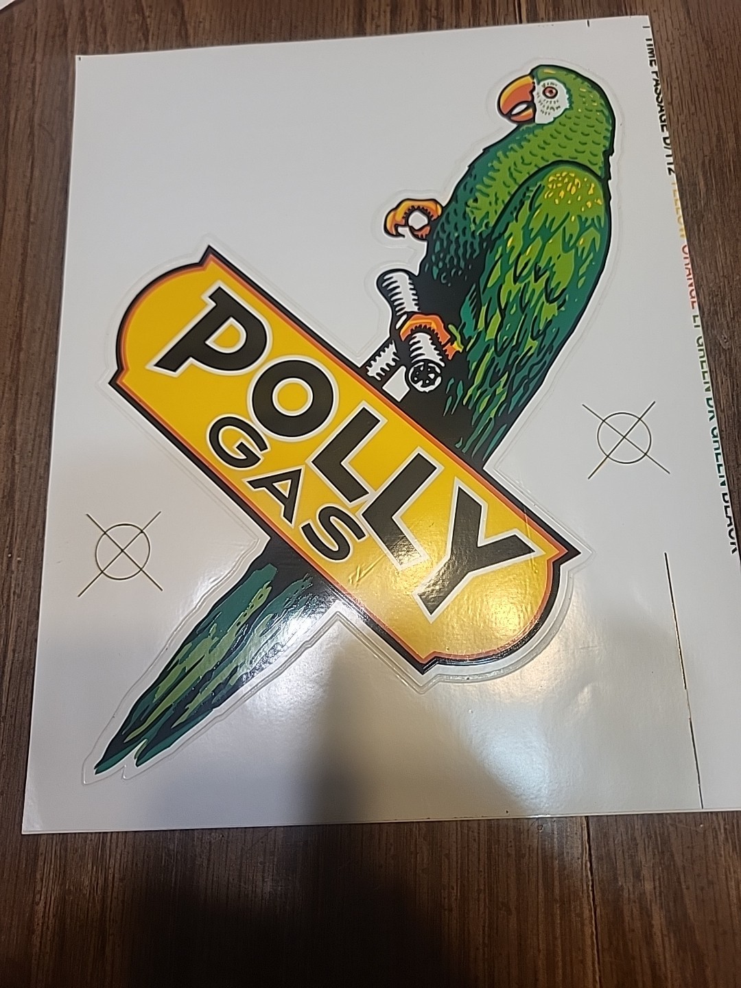 Vintage Polly Gas Parrot LARGE sticker