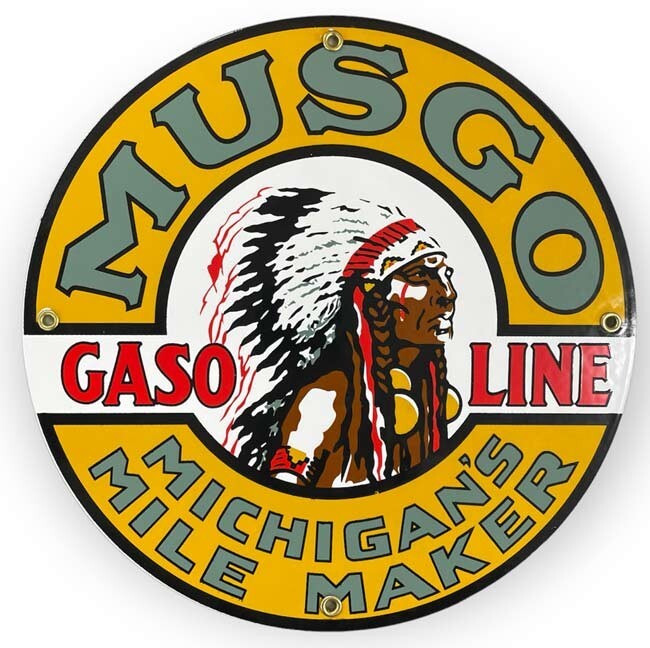 Musgo Gasoline Porcelain Advertising Sign