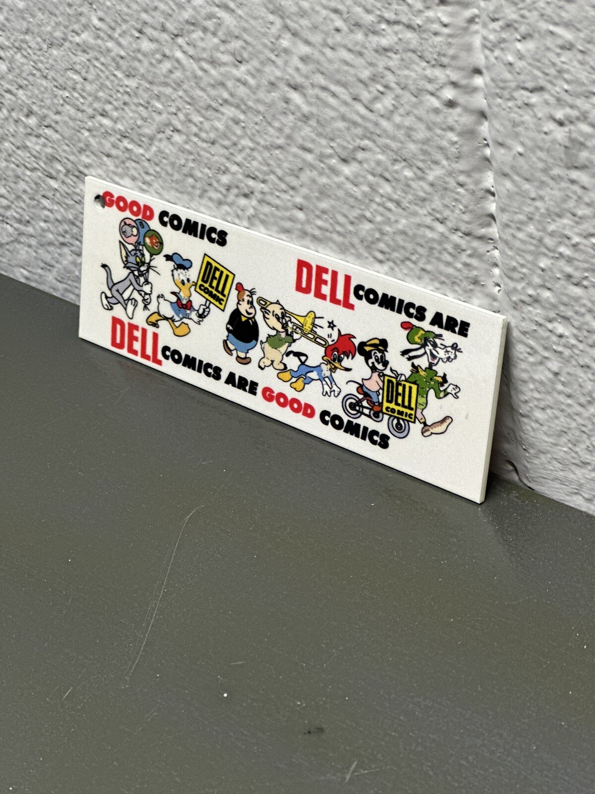 DELL Comics Thick Metal Magnet Cartoon Character Book Read Gas Oil Donald Duck