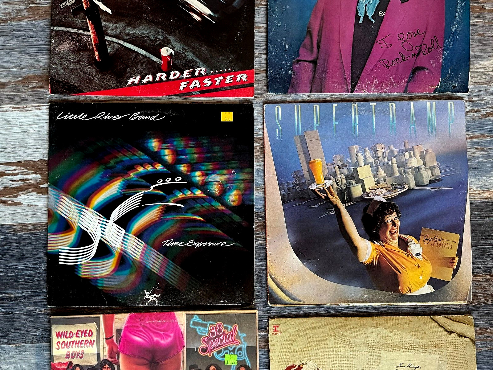 6 Vintage vinyl LP Record Job Lot Joan Jett, 38 Special, April Wine,Charity Ball