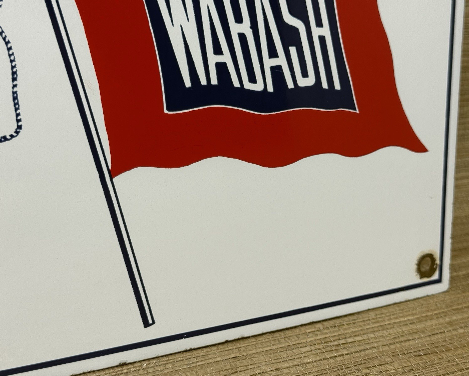 VINTAGE WABASH RAILROAD PORCELAIN SIGN TRAIN STATION GAS OIL NORTHERN OIHO