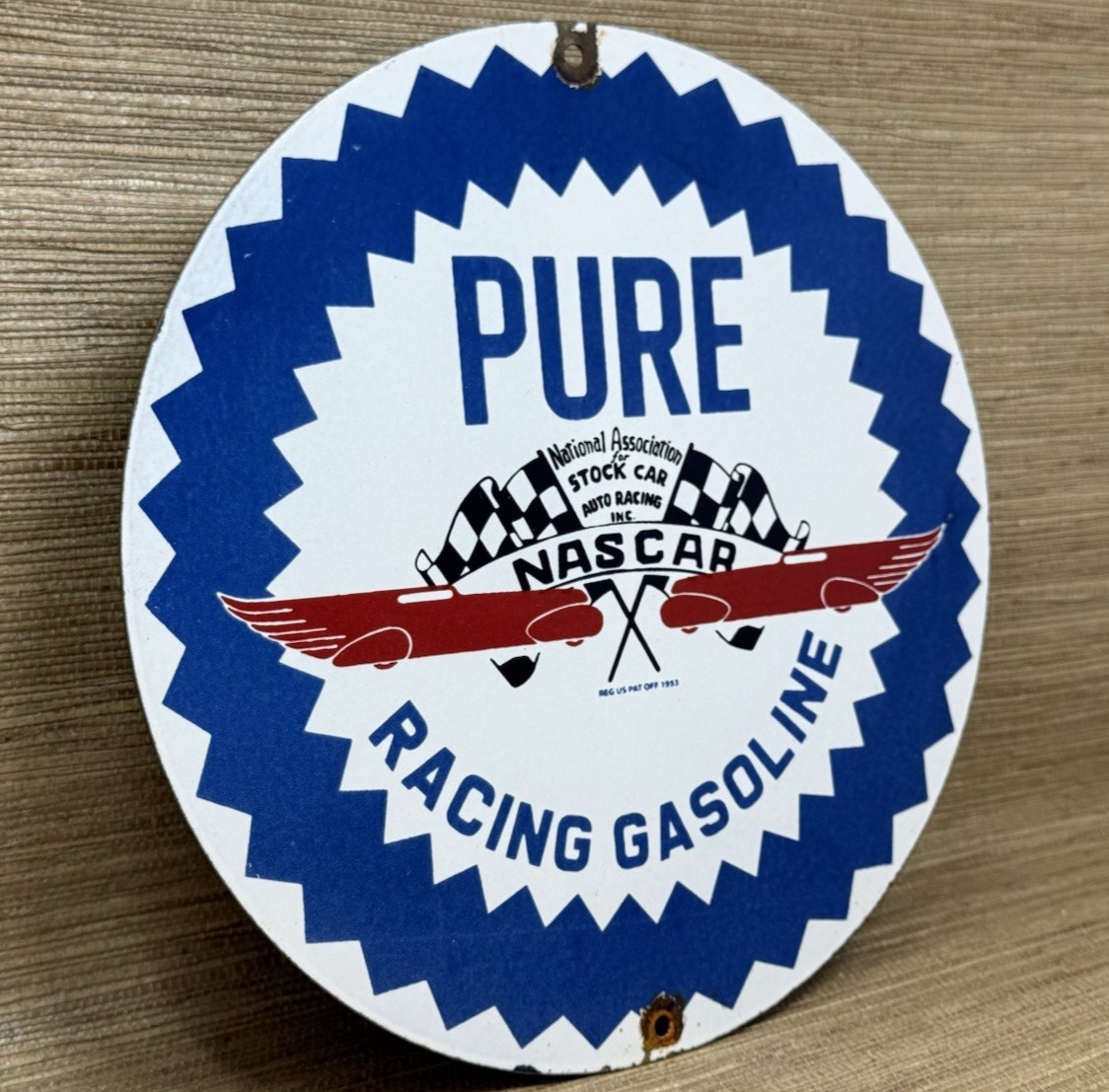 VINTAGE PURE GASOLINE PORCELAIN SIGN GAS STATION PUMP PLATE MOTOR OIL SERVICE