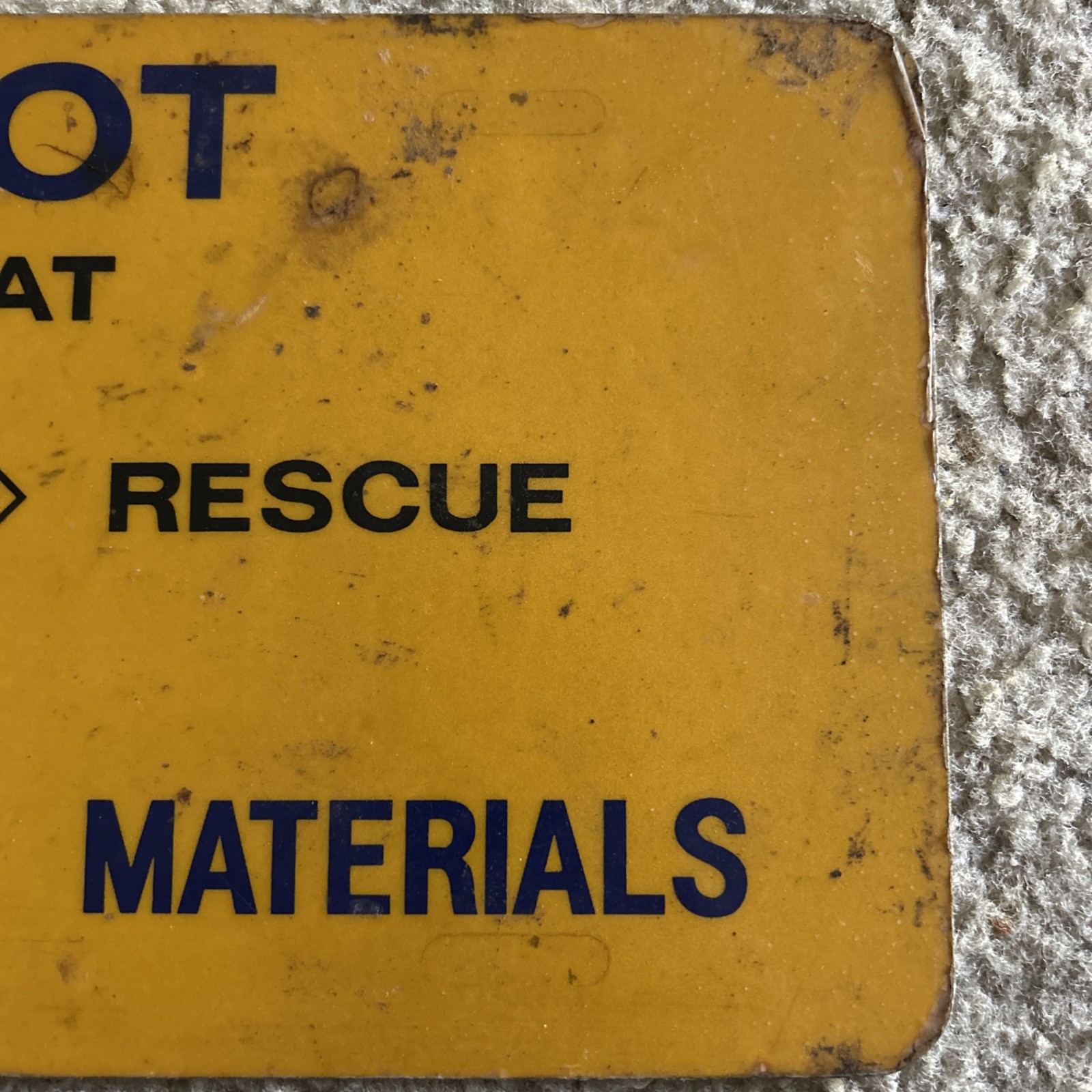 Vintage Metal Cabot Hazmat fire rescue ems sign. Performance matetisls.