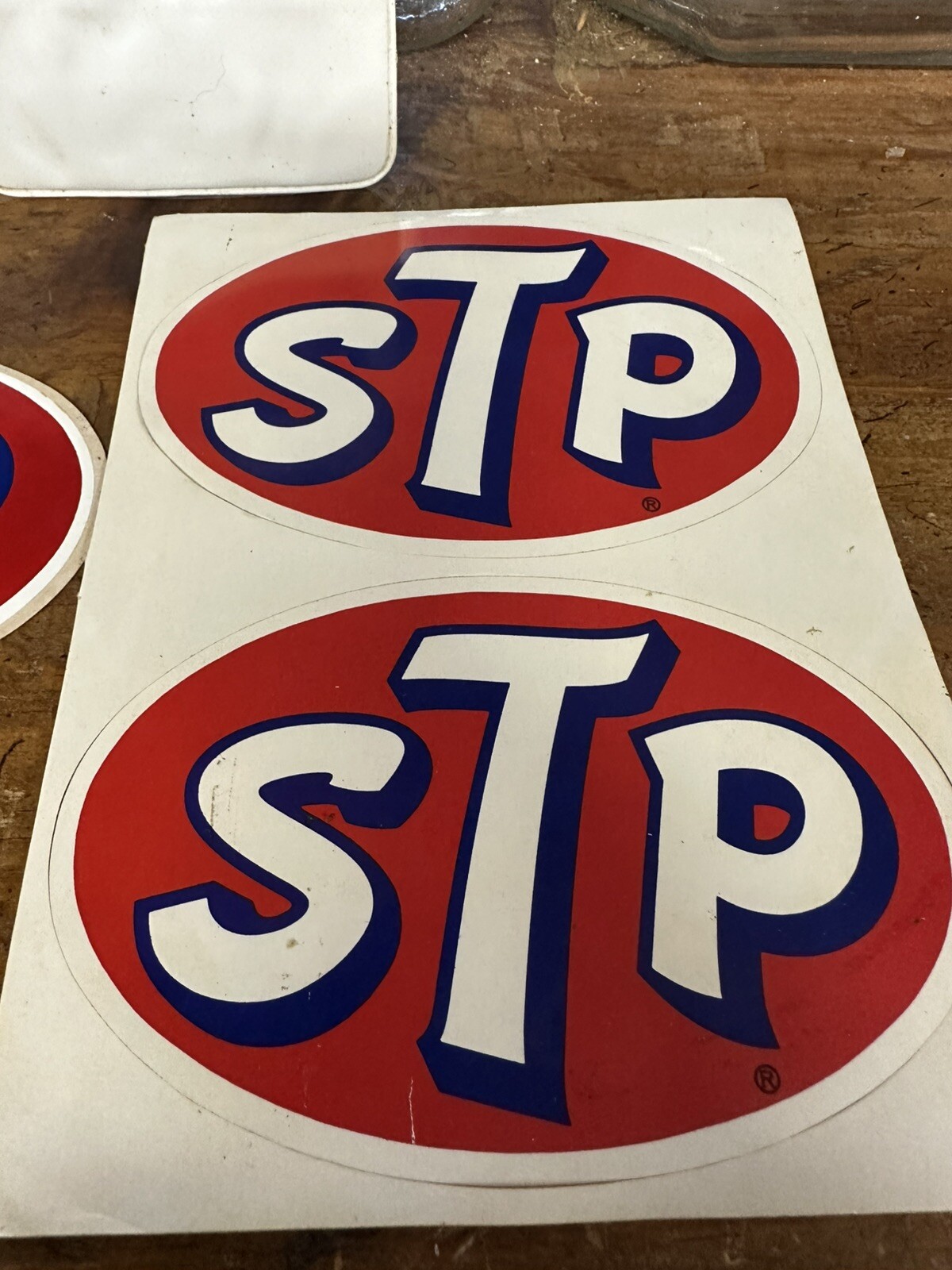 LOT OF VINTAGE STP STICKERS & POCKET PROTECTOR DECALS SIGN CAN RACERS EDGE RPM