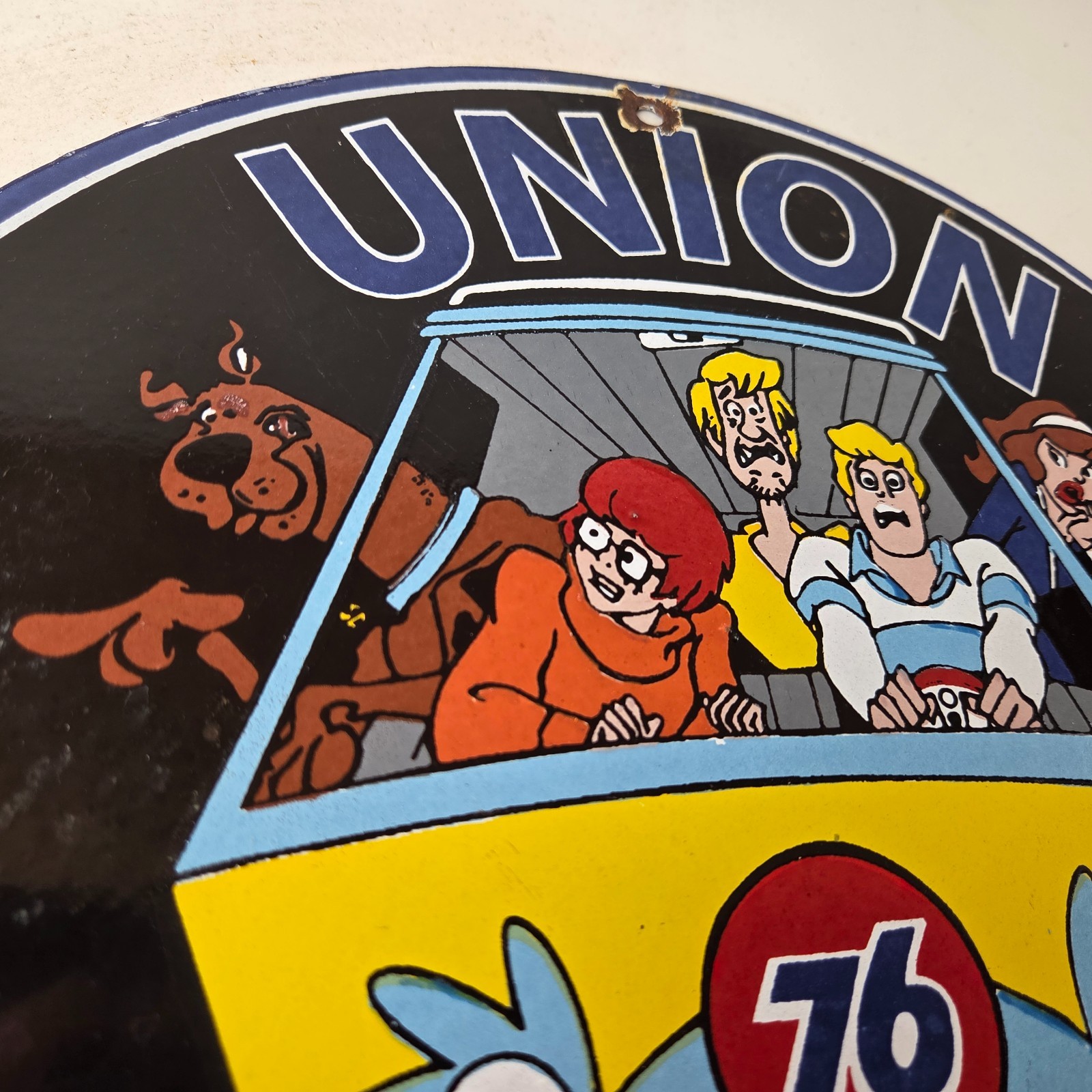 Vintage Union 76 Gasoline Sign – Scooby Doo Gas Pump Porcelain Sign